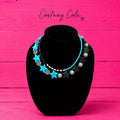 Black and Turquoise Star Necklace