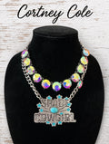 Space Cowgirl Boutique Necklace Set — Rhinestone Cupchain & Turquoise Star Pendant